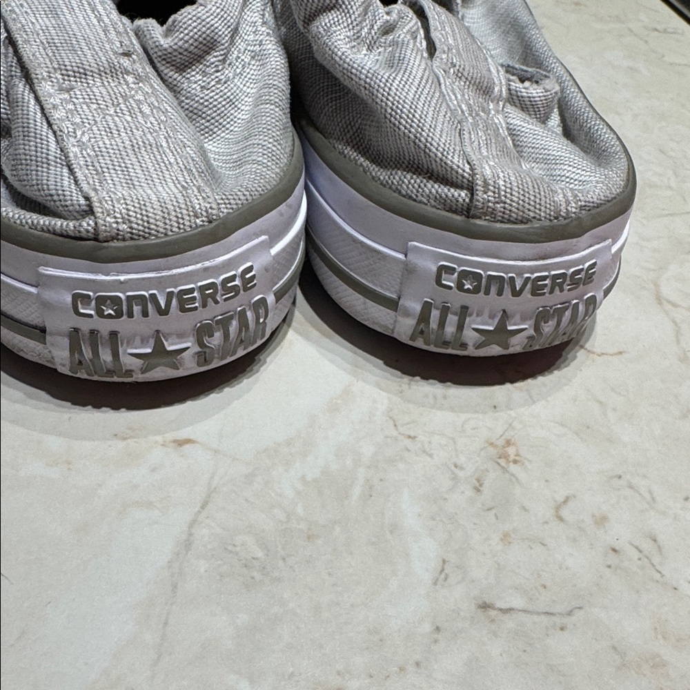 Converse shoes All Star Gray Sneakers women’s size 6 shoreline slip on - Picture 3 of 5